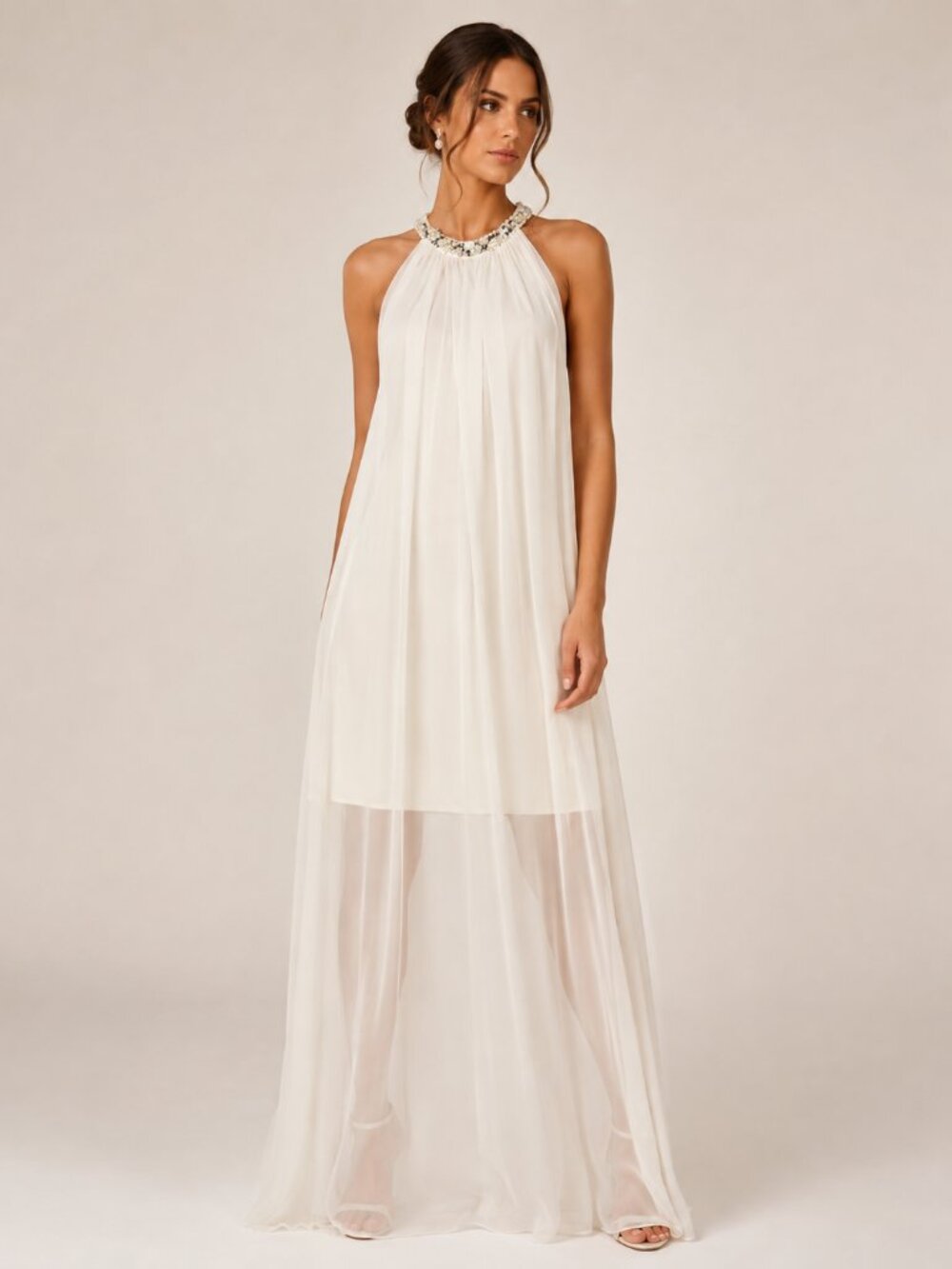 Formal Dress Size 8 Silk Ivory Sheer w/slip Erin Fetherston Gown Wedding Elegant